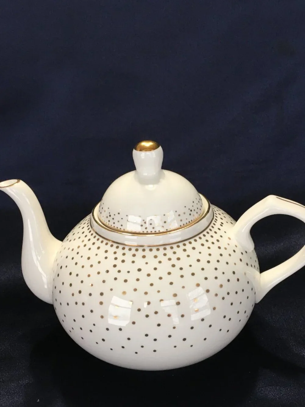 Elegant Gold Dots Teapot Grace's Teaware Classy Gift